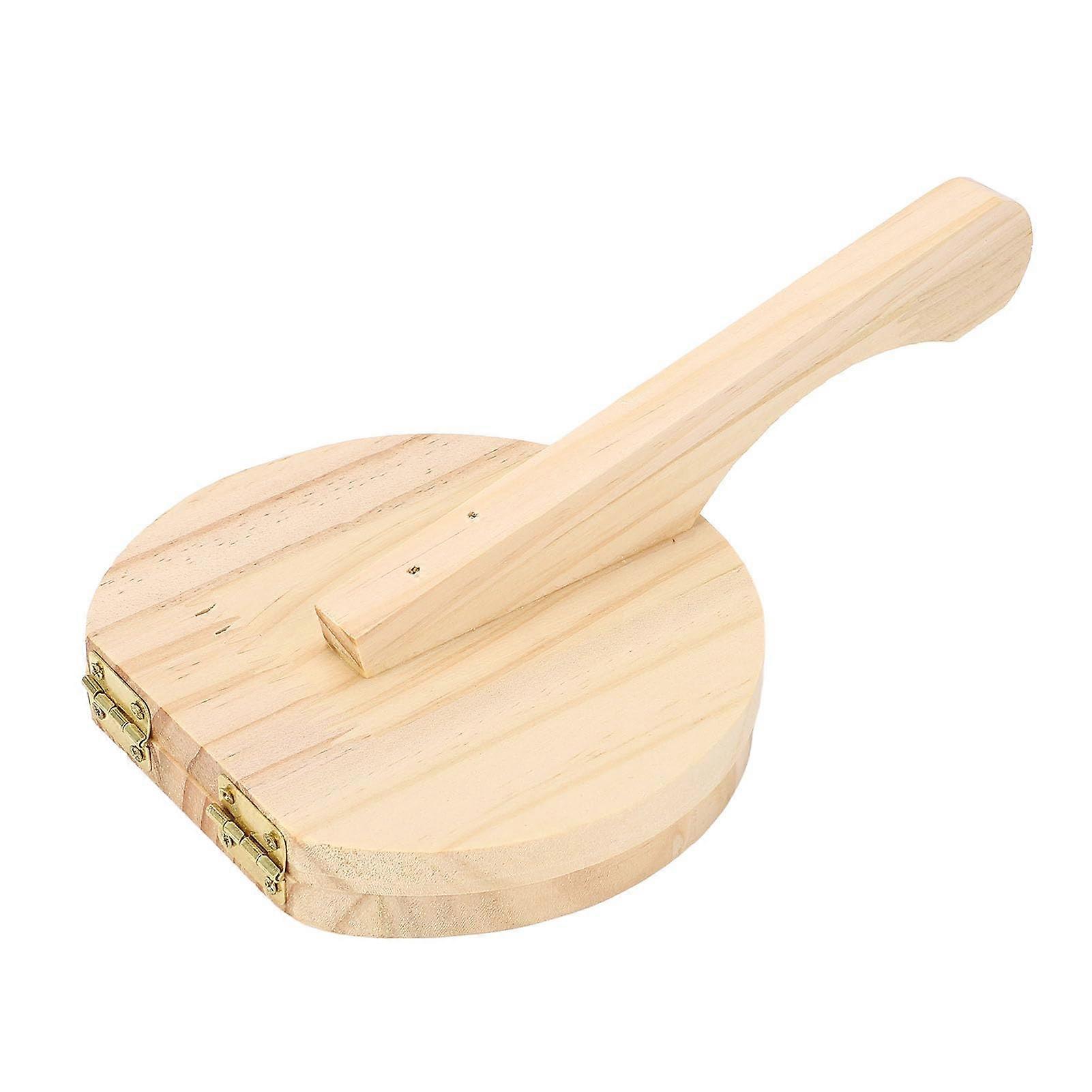 Wooden Tortilla Press with Ergonomic Handle for Homemade Tortillas Pizza Roti Flatbread