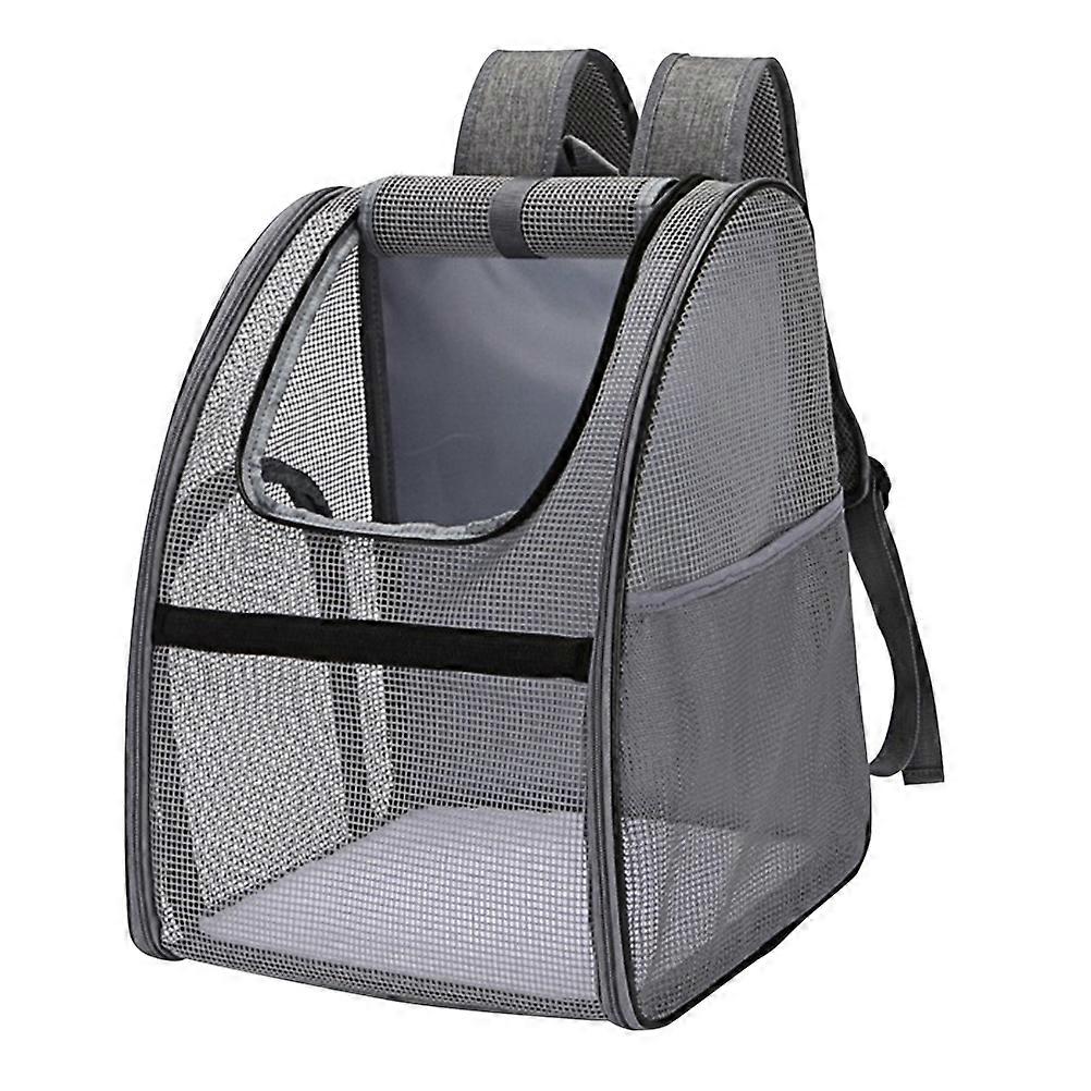 Portable Pet Backpack Mesh Shoulder Bag for Outdoor Use 2Pcs Black