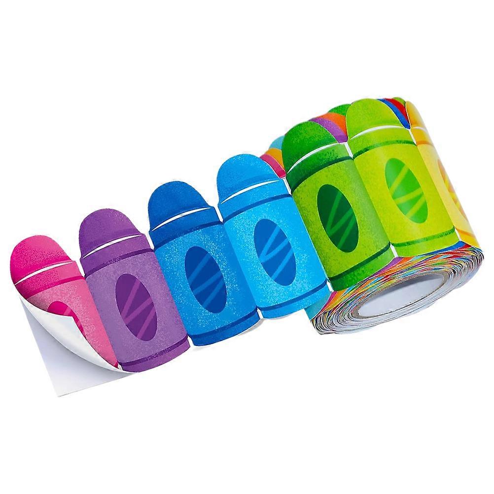 Crayon Edge Border Sticker for Classroom Decor 1 Roll Bulletin Board