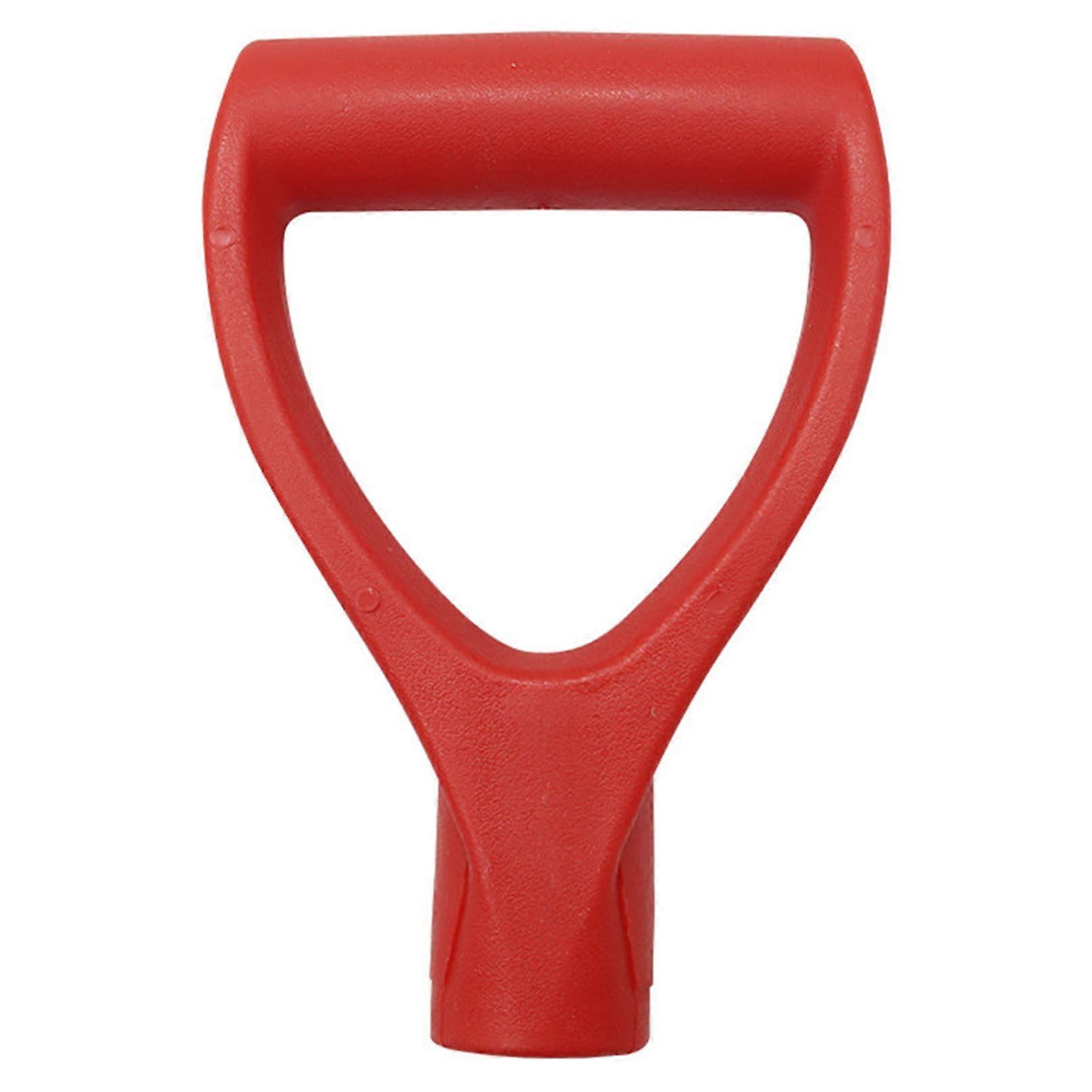 Ergonomic DShaped Shovel Handle Replacement with Durable Red Plastic Grip for Gardening Tools