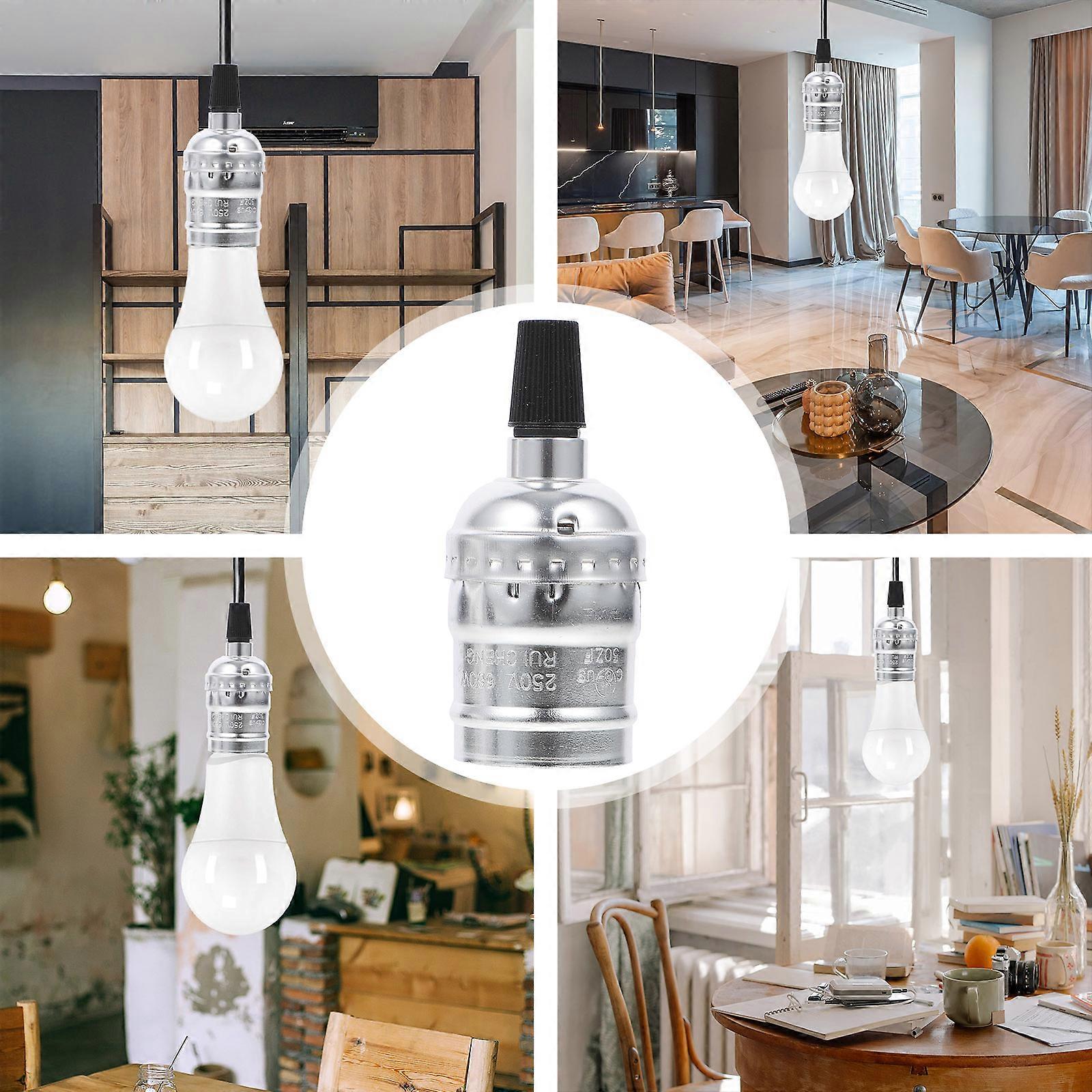 Aluminum Ceiling Bulb Socket for Lamp Use E27 Thread Lamp Holder 2Pcs