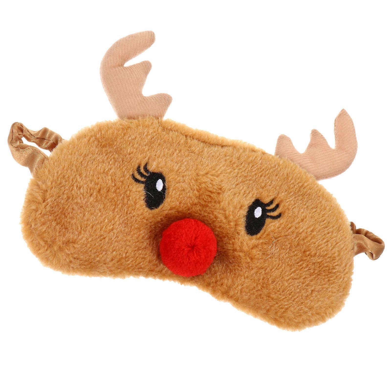 Adorable Plush Sleep Mask Elk Design for Sleeping Use 1Pcs