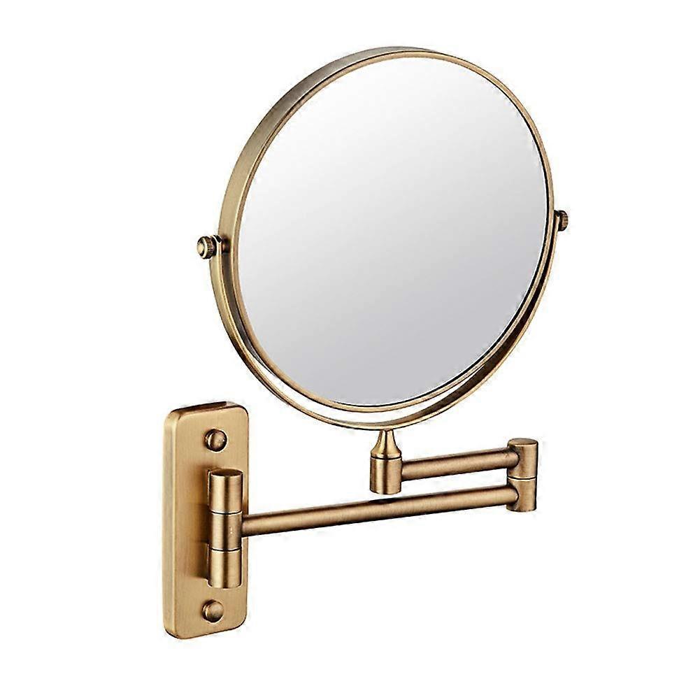 Wall Mounted Makeup Mirror with 3X Magnification, 360° Swivel Double Sided Foldable Design