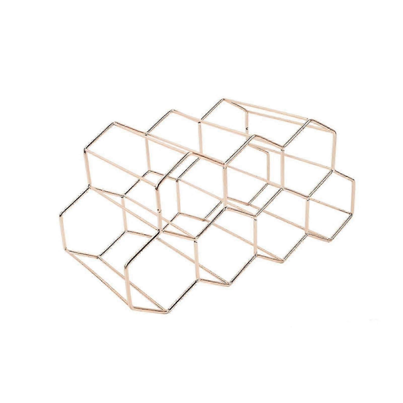 2025 Modern Metal Honeycomb Rack for Tabletop Display 9 Bottle Size