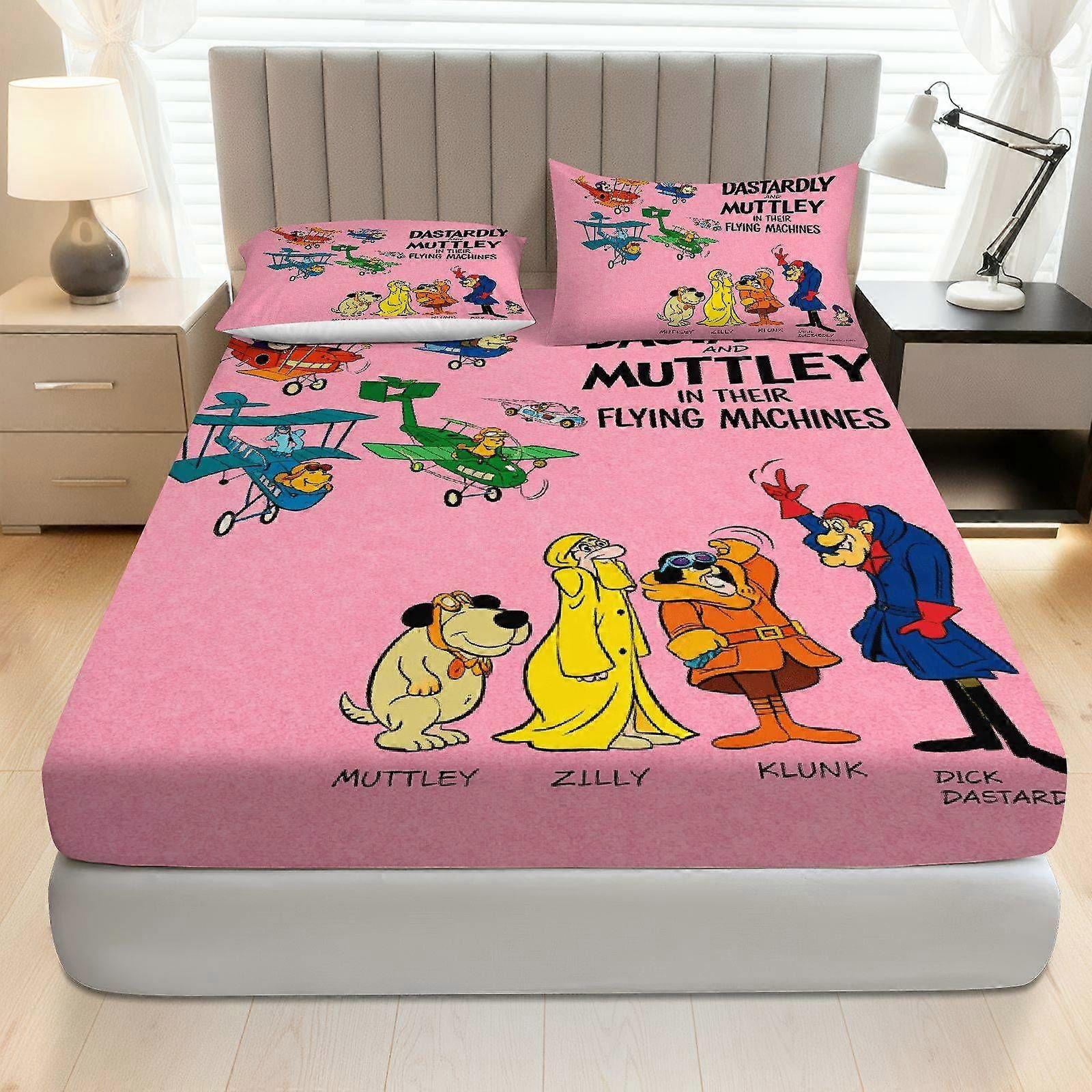 3pcs Vintage Aviation Fitted Sheet Three Piece Set