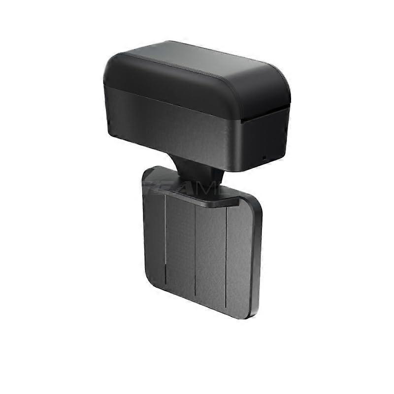 Car Armrest Box Organizer with Adjustable Height, Leather Cup Holder, Universal Fit, Black