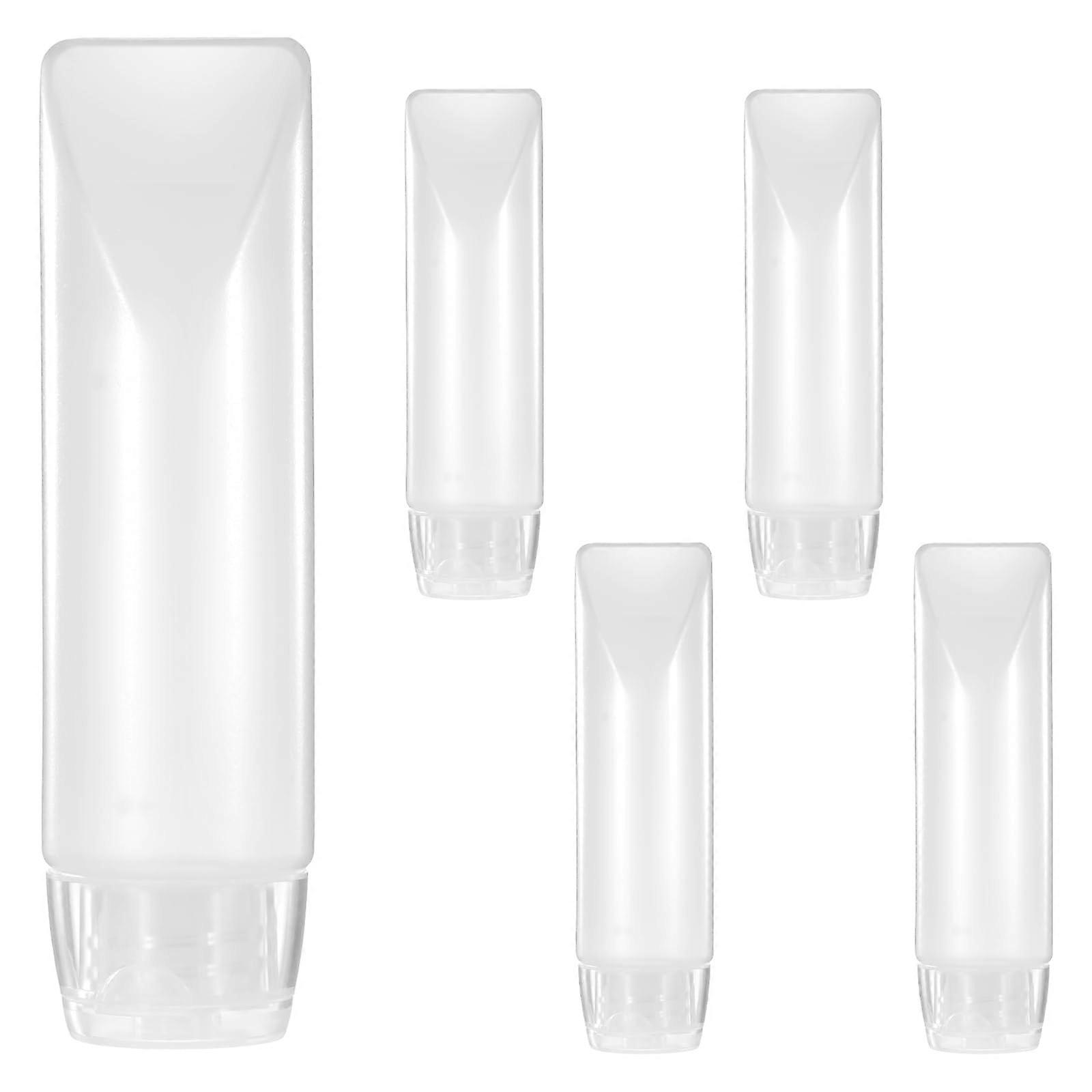 1oz Refillable Toothpaste Tubes, 5 Pack Travel Size LeakProof Bottles, BPA Easy Squeeze