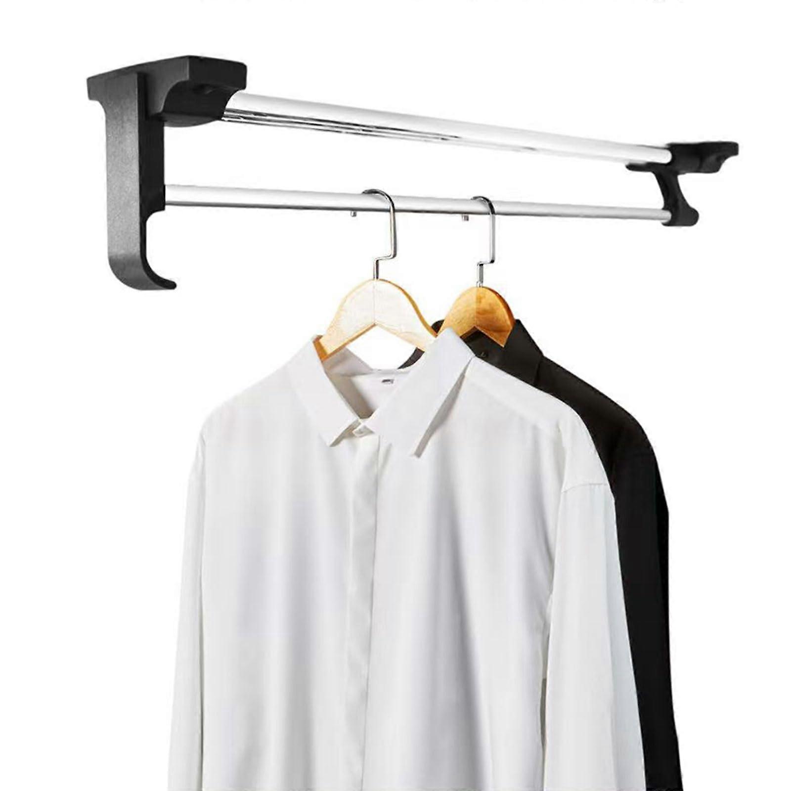 Heavy Duty Pull Out Closet Rod with Smooth Motion, SpaceSaving Retractable Clothes Hanger 35cm