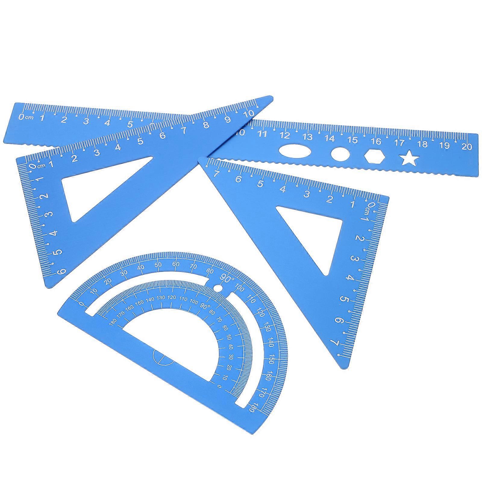 Multi Functional Ruler Kit Aluminum Alloy Drafting Kit for Precise Use 1 Box