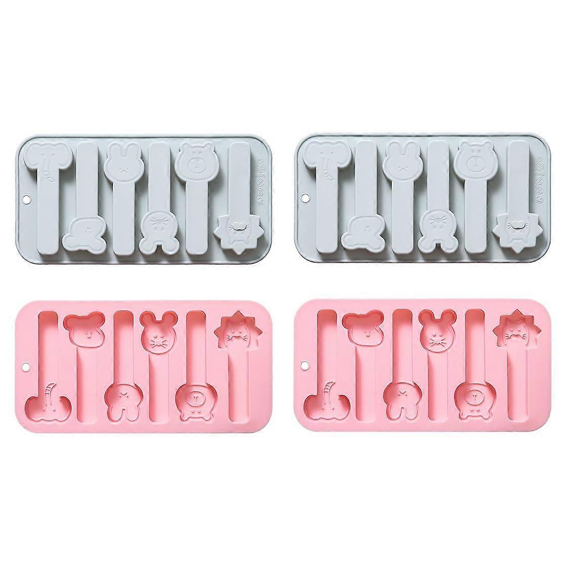 Silicone Baking Molds Strip Shape NonStick Reusable Cake Jelly Pudding Candy Molds 4pcs Blue