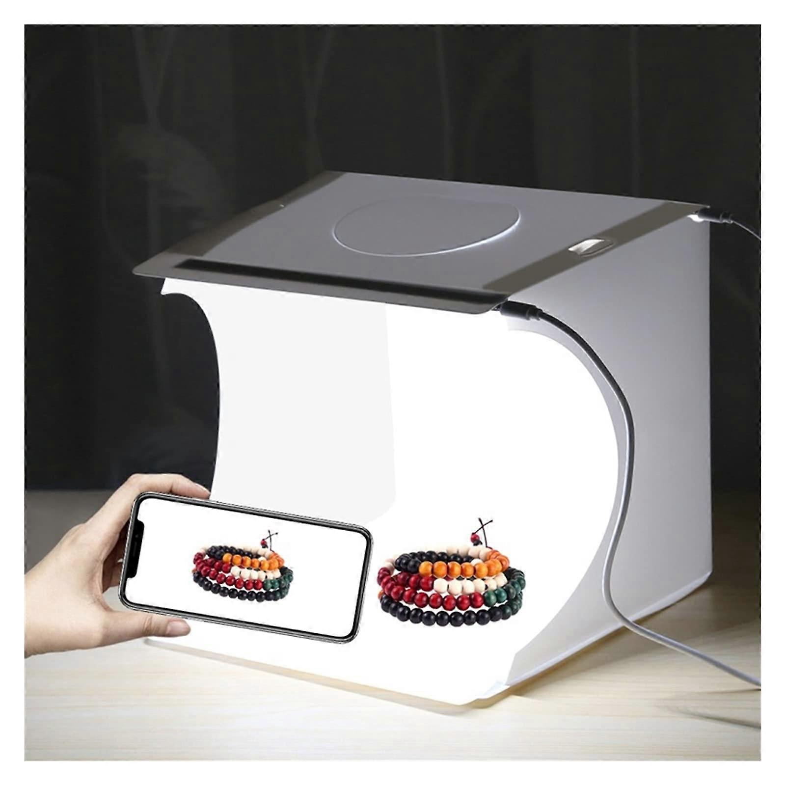 Photo Light Box 20CM Foldable LED Portable Photo Studio with 6 Backdrops for Small Items