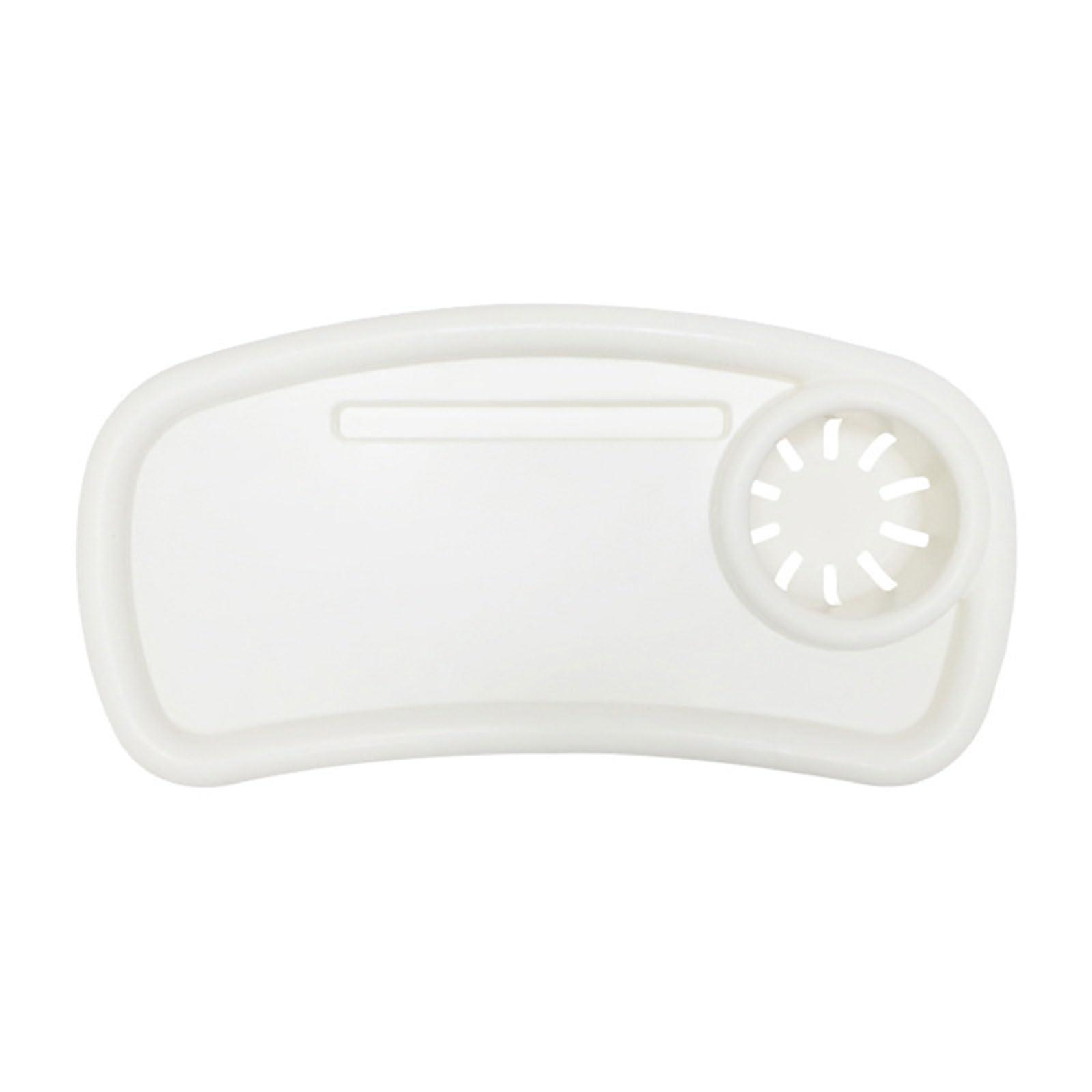 Universal Stroller Snack Tray with Cup Holder and Organizer, Secure Attachment, White