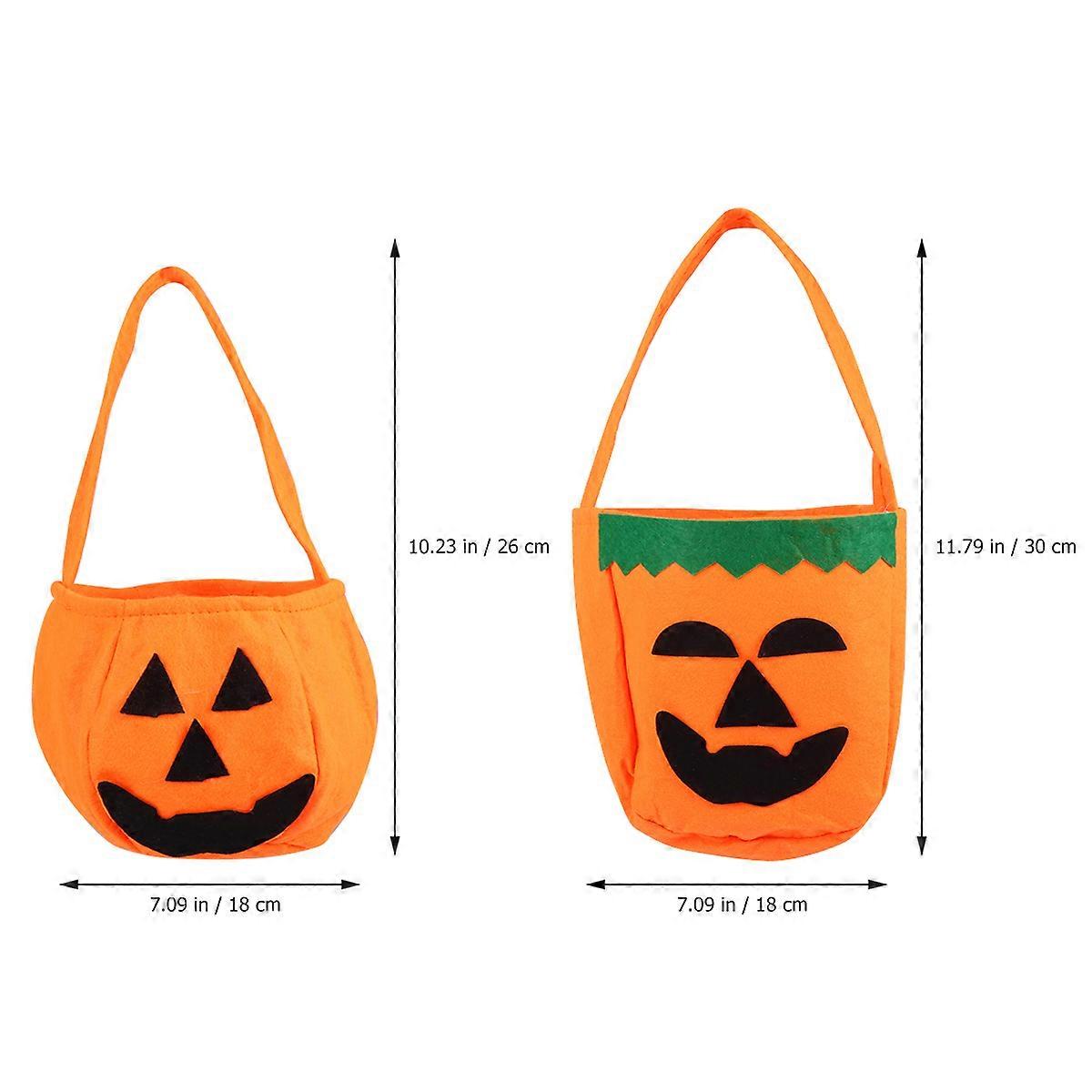 Candy Gift Bag Pumpkin Shape Halloween Theme for Party 2Pcs Gift Containers