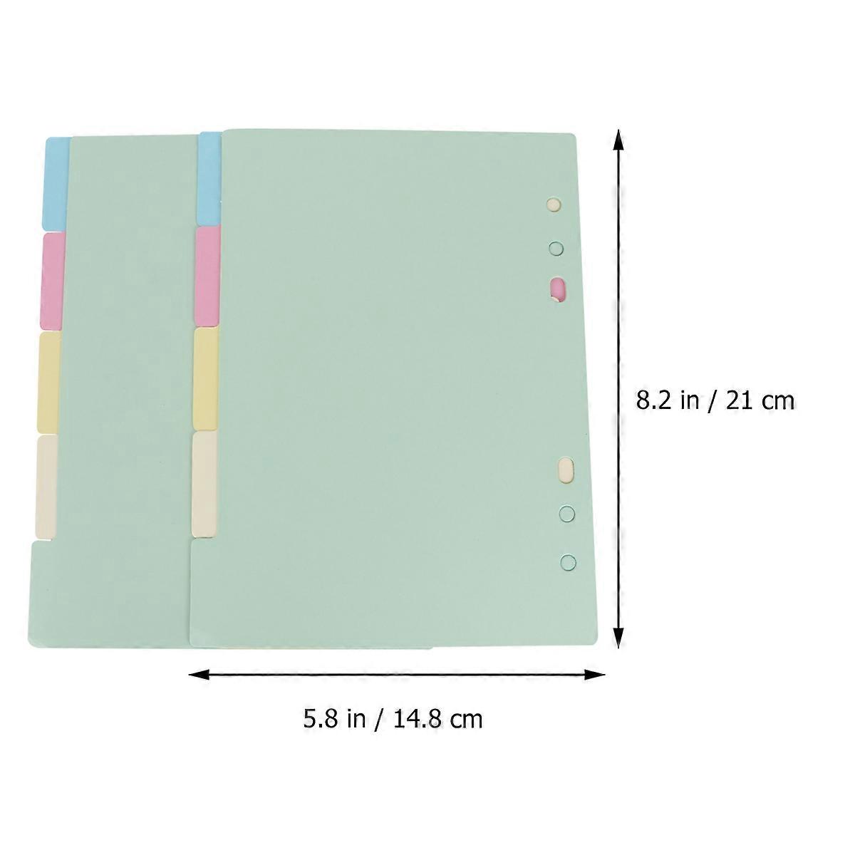 Tab Dividers A5 Binder Dividers for Classification Use 4Sets Green Colored