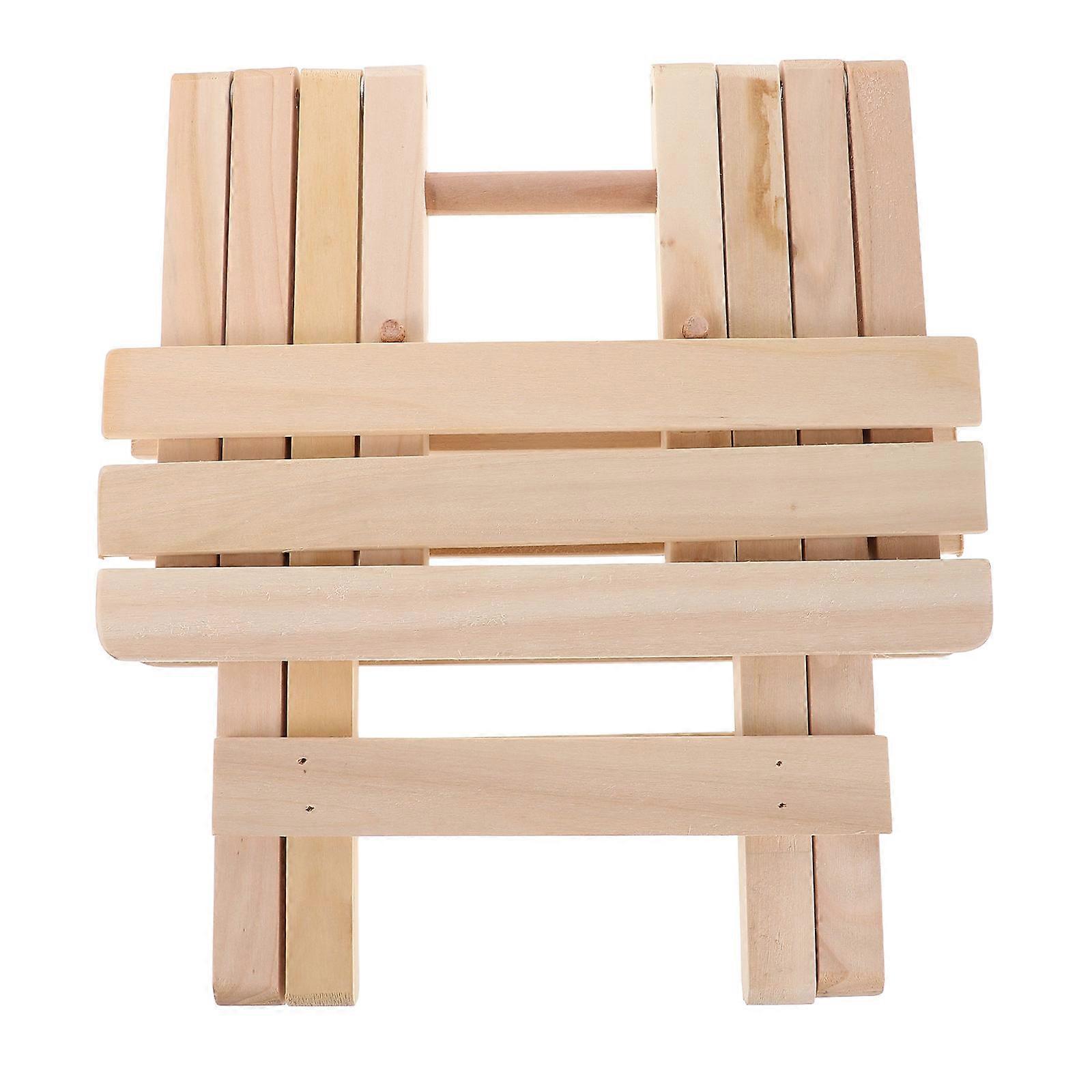 Solid Wood Folding Step Stool for Home Use 2Pcs Portable Outdoor Seating