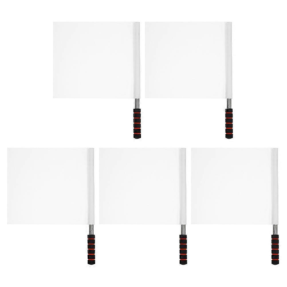 Athletic Competition Referee Flag for Match Use 5Pcs White Design
