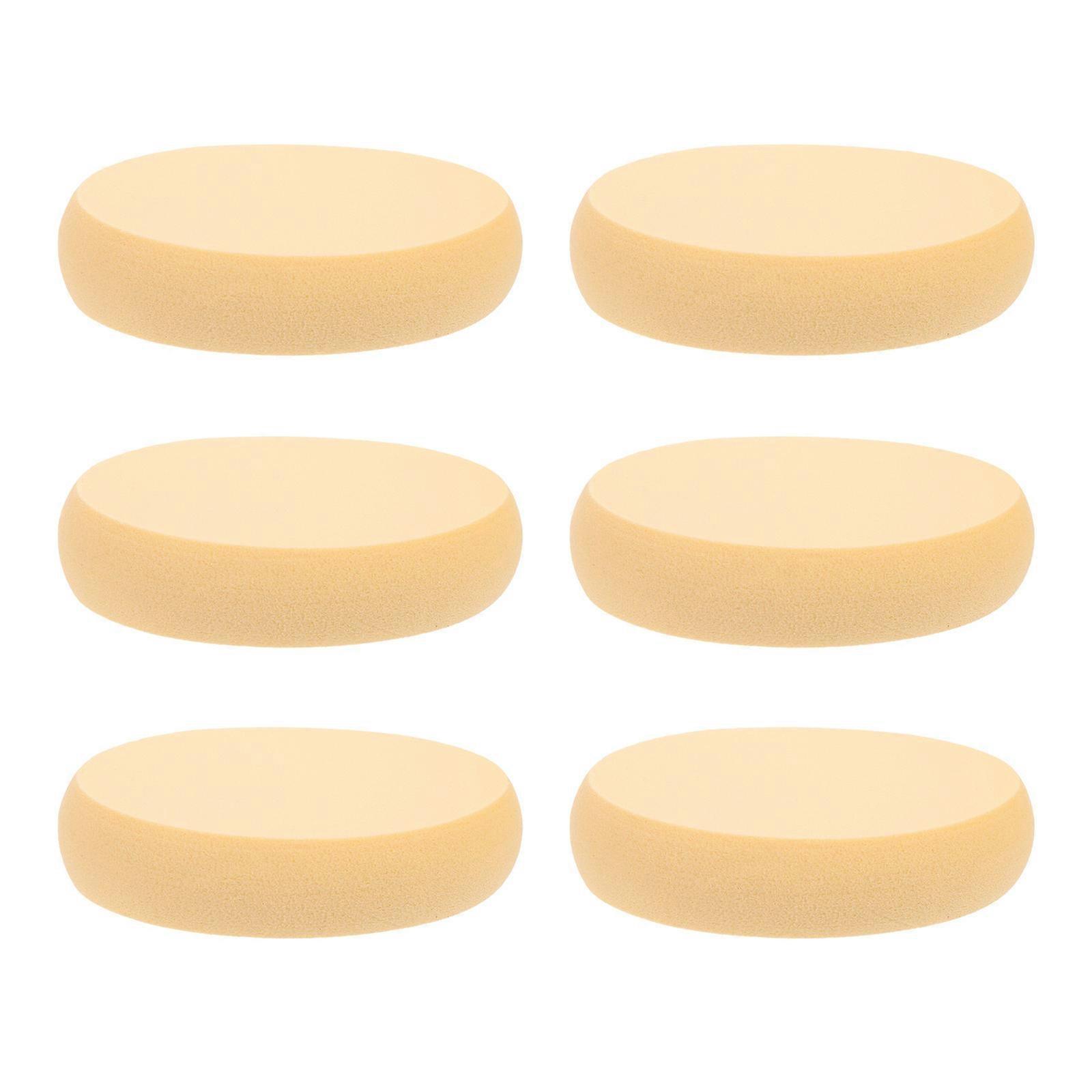 Yellow Oval Makeup Sponge for Smooth Foundation Application 6Pcs