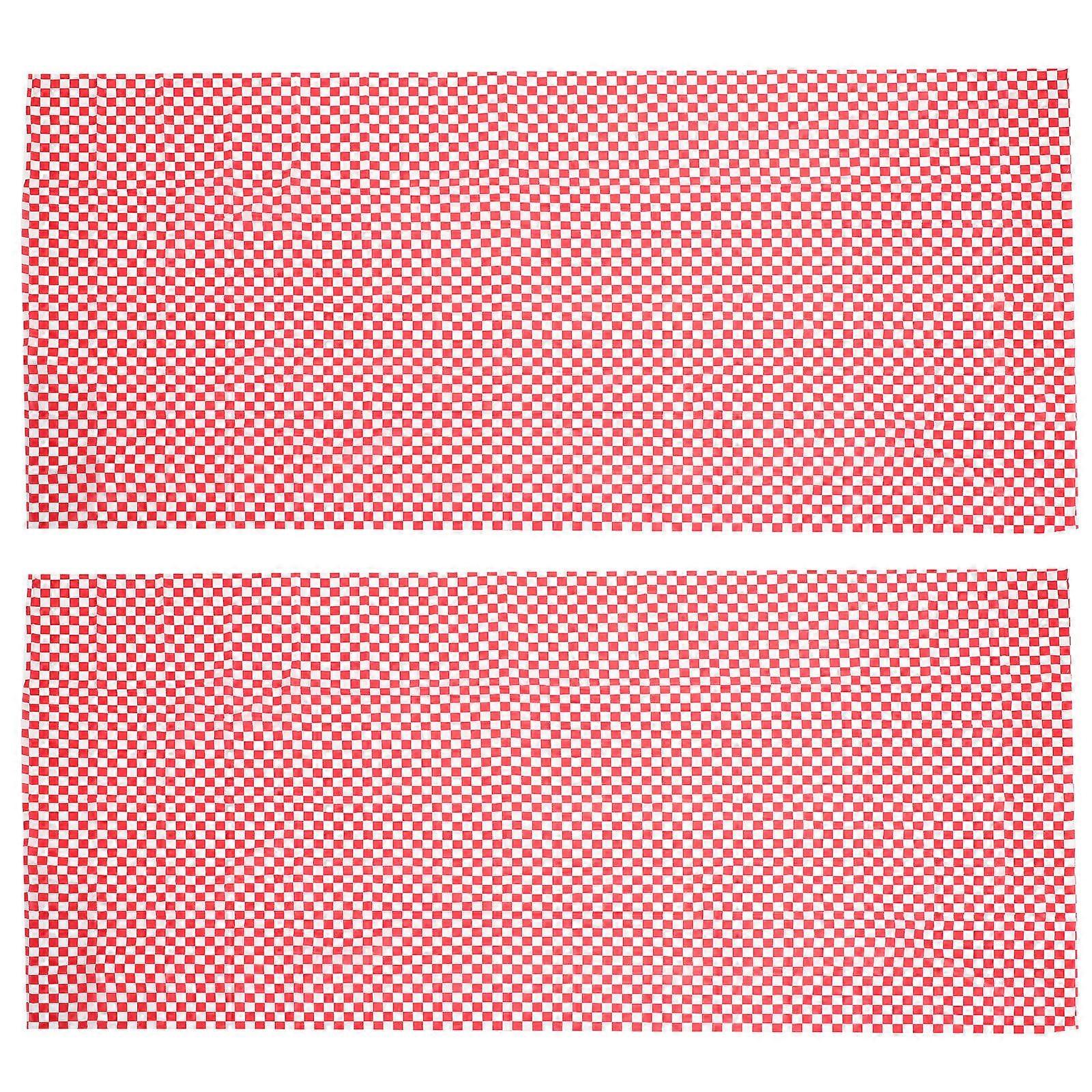 Plastic Checkered Tablecloth for Decoration 2Pcs Red Dining Table Covers