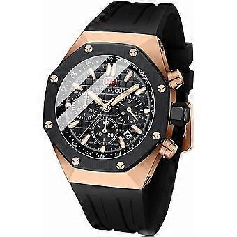 Montre-bracelet chronographe pour homme, étanche, sport, analogique, à quartz, avec bracelet en silicone, style tendance.