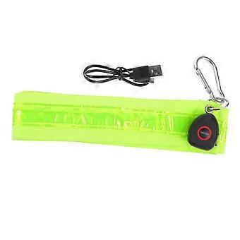 LED Running Belt with Bright Green Light, Rechargeable Reflective Shoulder Strap for Night Safety