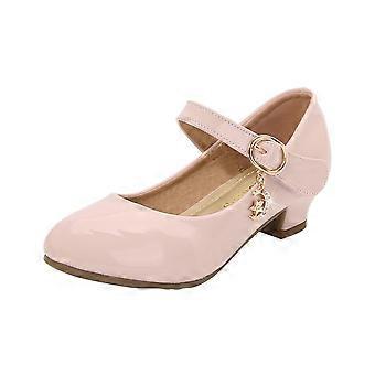 Mädchenschuhe, Mary Jane, niedriger Absatz, Partyschuhe, Blumenmuster, Hochzeitsschuhe, Prinzessinnenschuhe für kleine Mädchen, Rosa, 12-13 Jahre