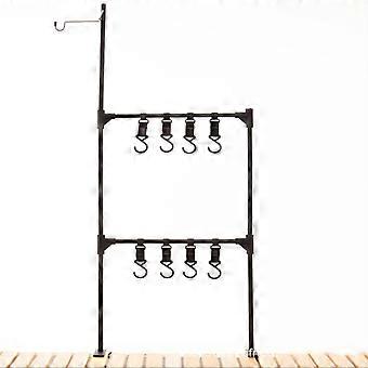Camping Cookware Hanging Rack with Foldable Design and Versatile Hooks for Outdoor Kitchen Storage