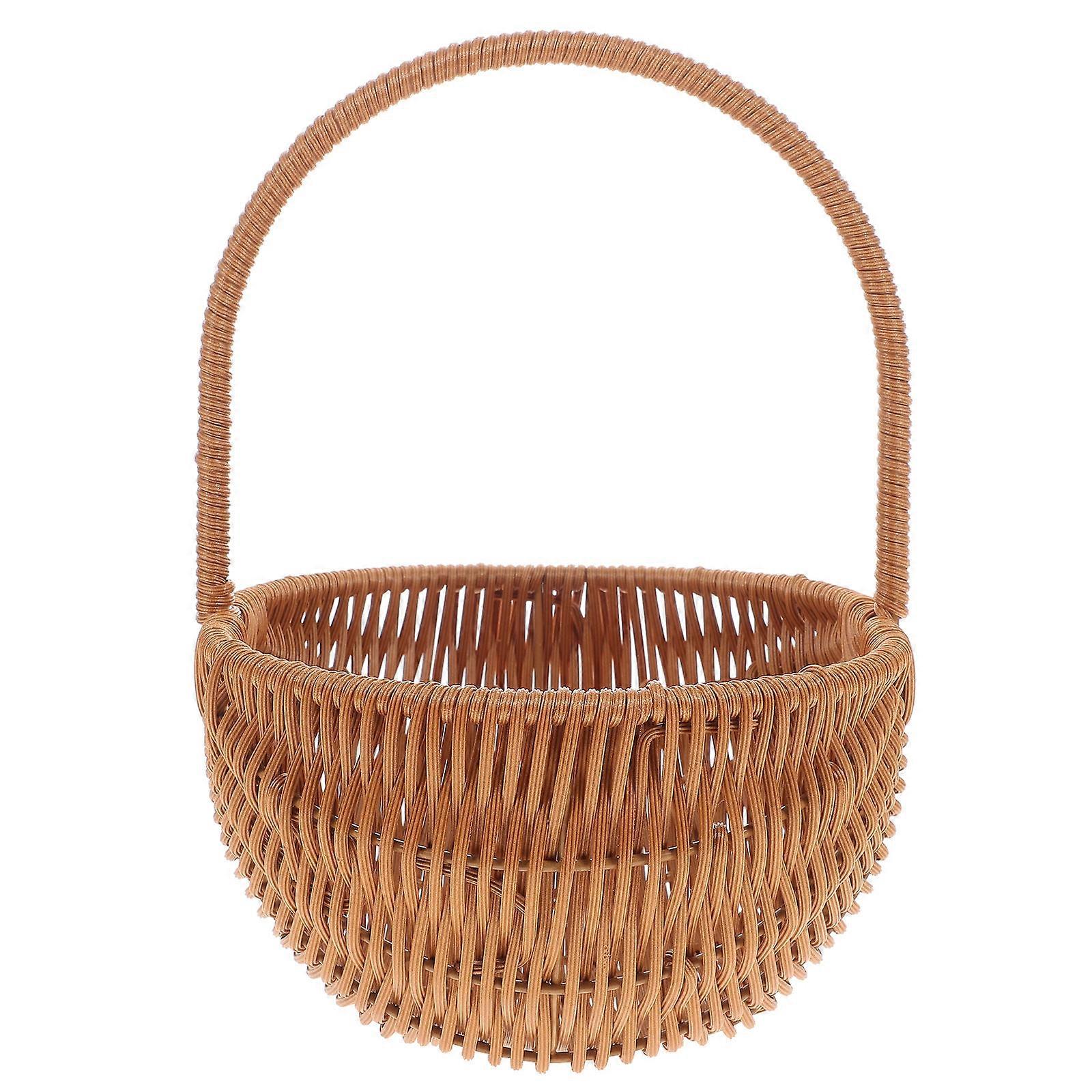 Rectangular Easter Basket Weaving Easter Storage Holder Mini Handcraft Basket Ornament Party Decor with Handle