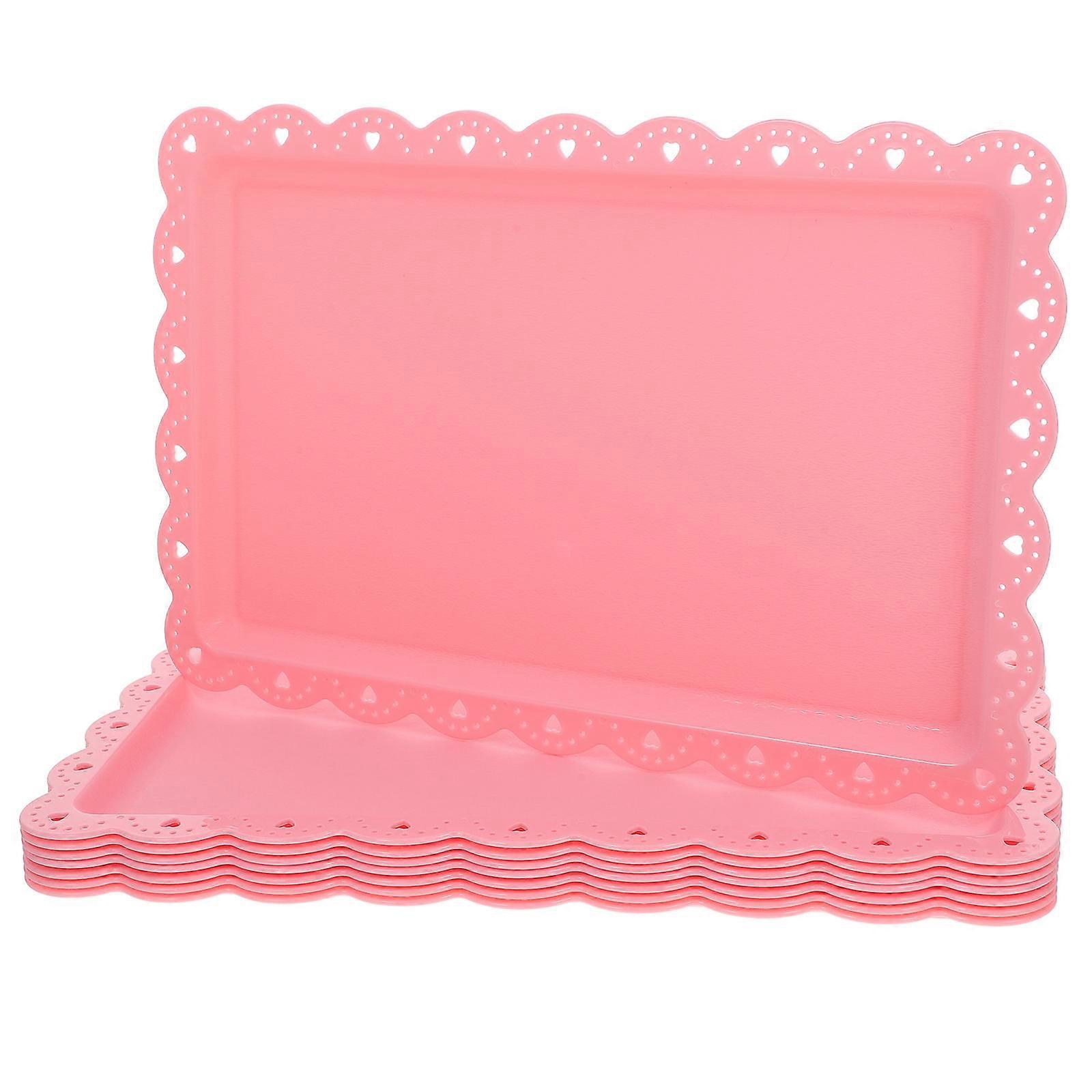 Decorative Tray 8Pcs Pink Serving Trays for Appetizer Serving