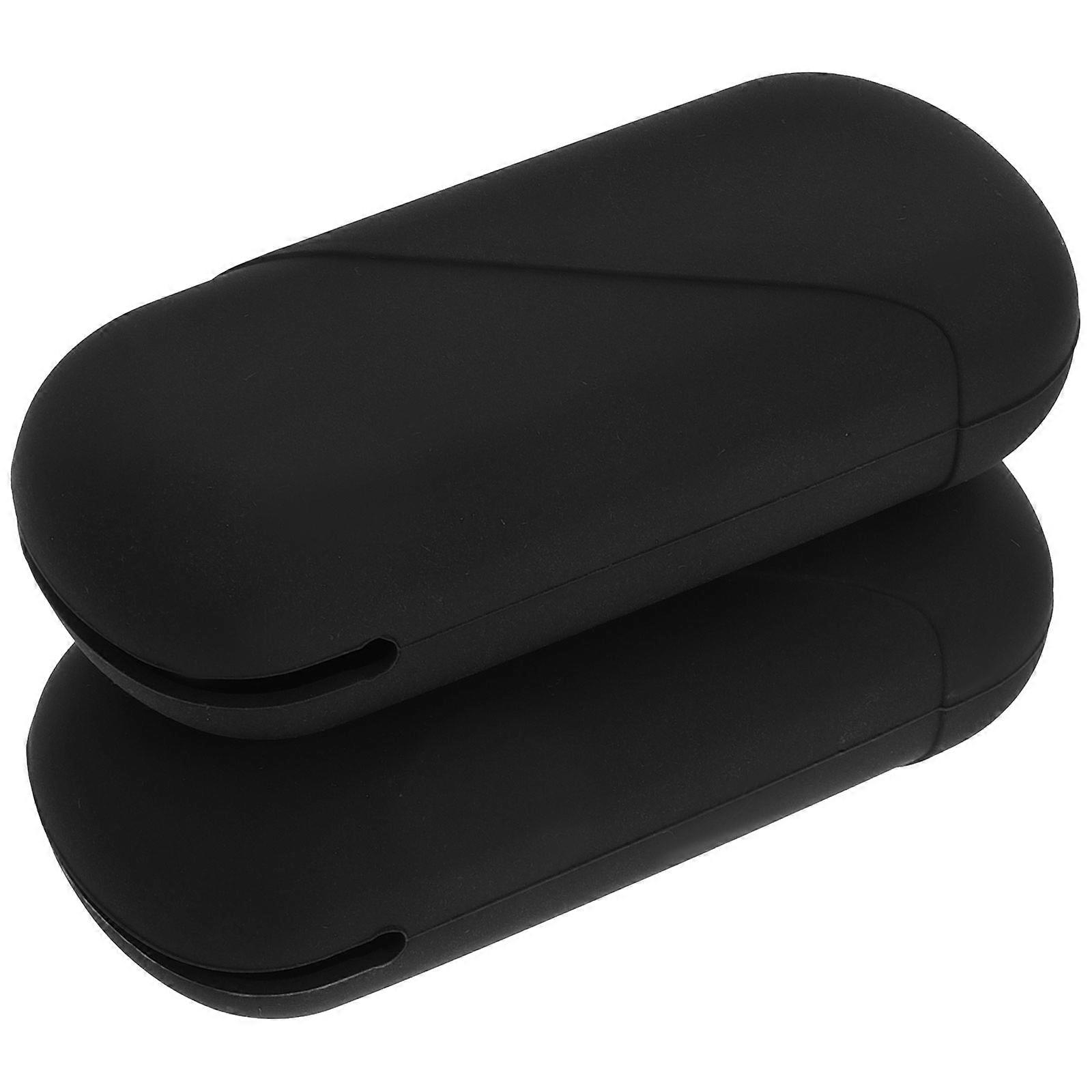2Pcs Storage Box Silicone Material for Storage Black Carrying Case