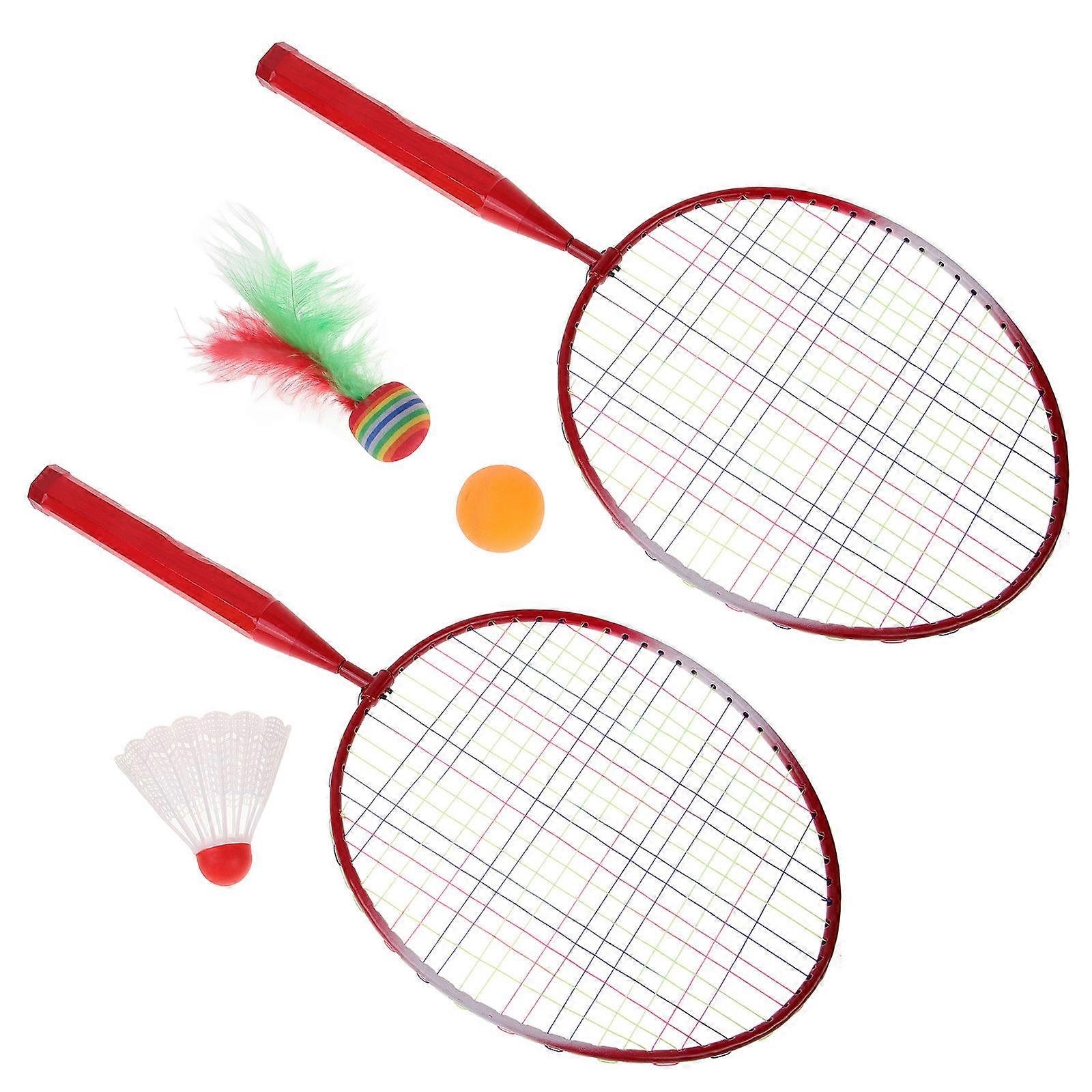 Rosa badmintonracket for barn, 2 sett, lekesett