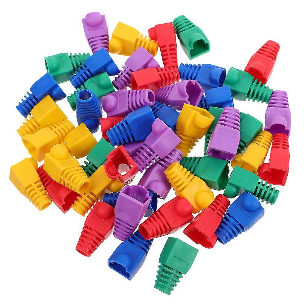 Plastic Ethernet Cable Boot Protectors for Wire Cover 100Pcs Assorted Colors