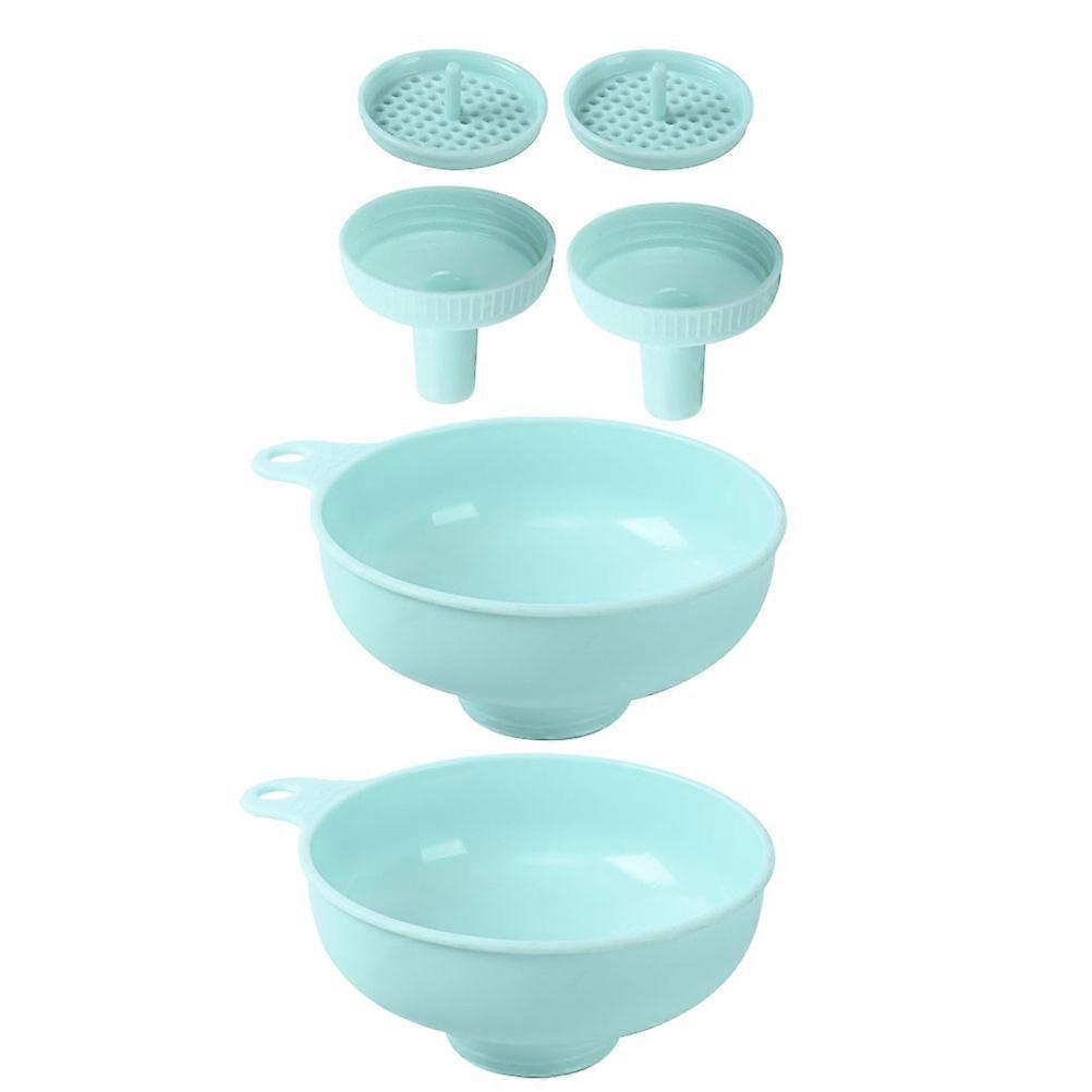Sky-Blue Multi-Function Oil Funnel Leakproof Kitchen Funnel 2Sets
