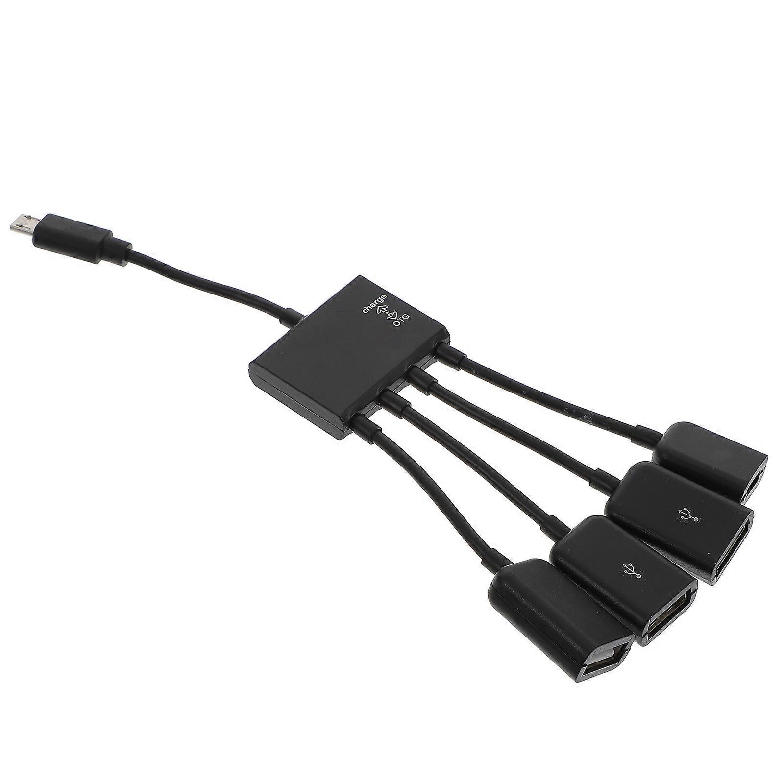 Hub micro USB OTG multiport pour ordinateur, noir