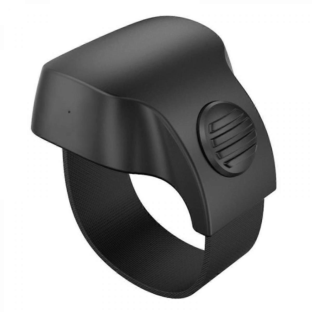Bluetooth 5.1 mobile phone shooting controller Mini selfie remote control ring Black