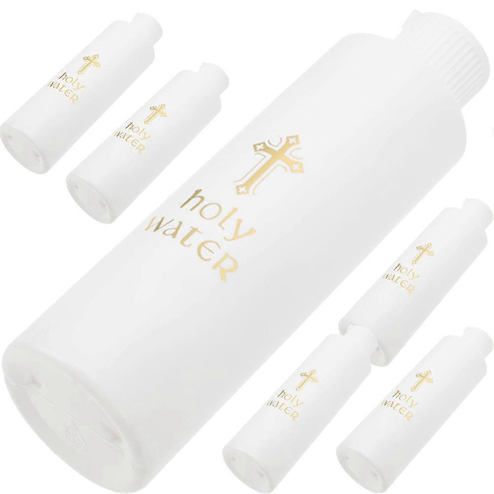 Holy Water Bottle with Cross Pattern for Wedding 6Pcs Ps Material