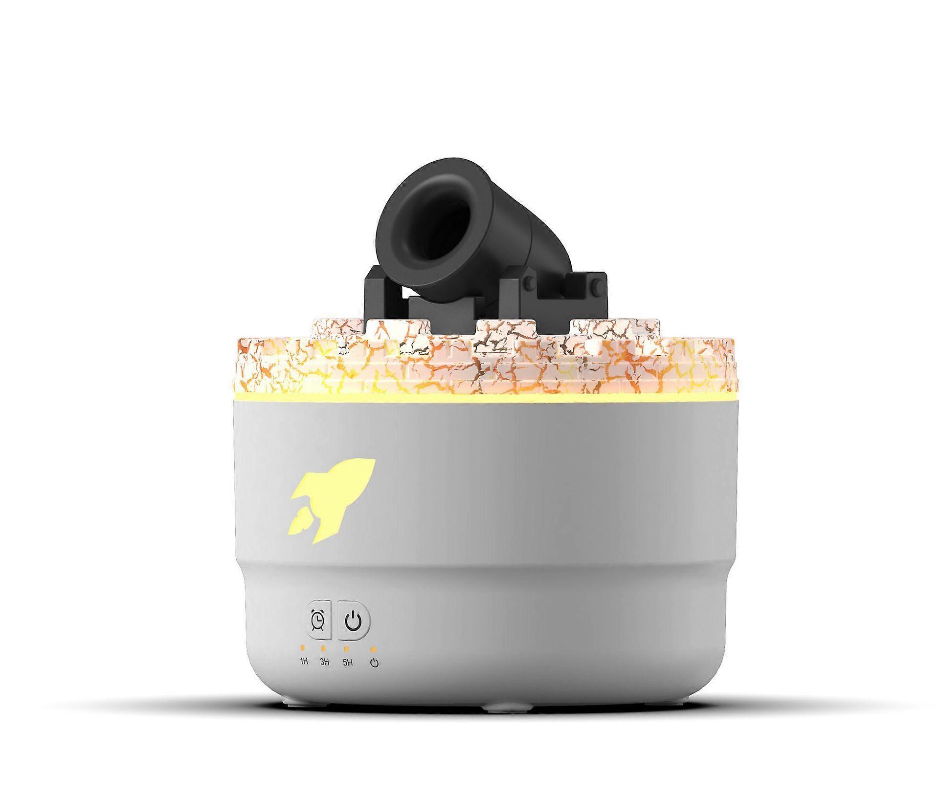 Light Gray Cannon Humidifier with Volcano LED Light & Timer