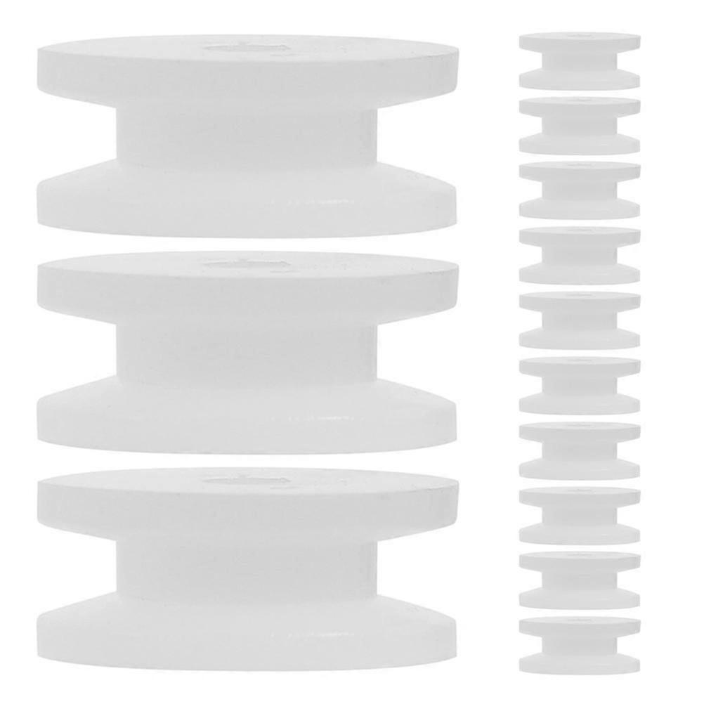 White Plastic Pulley Wheels, 20Pcs, Efficient Power Transmission for Machine Use