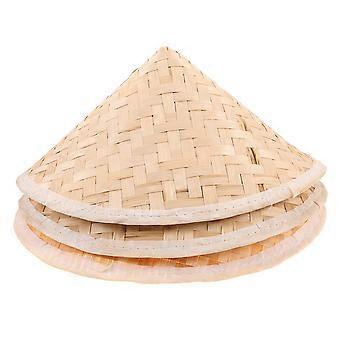 3pcs Children Conical Hat: Handmade Bamboo Painting Sun Hat - Diy Oriental Cosplay Caps For Party - Traditional Chinese Cone Caps - Performance Access