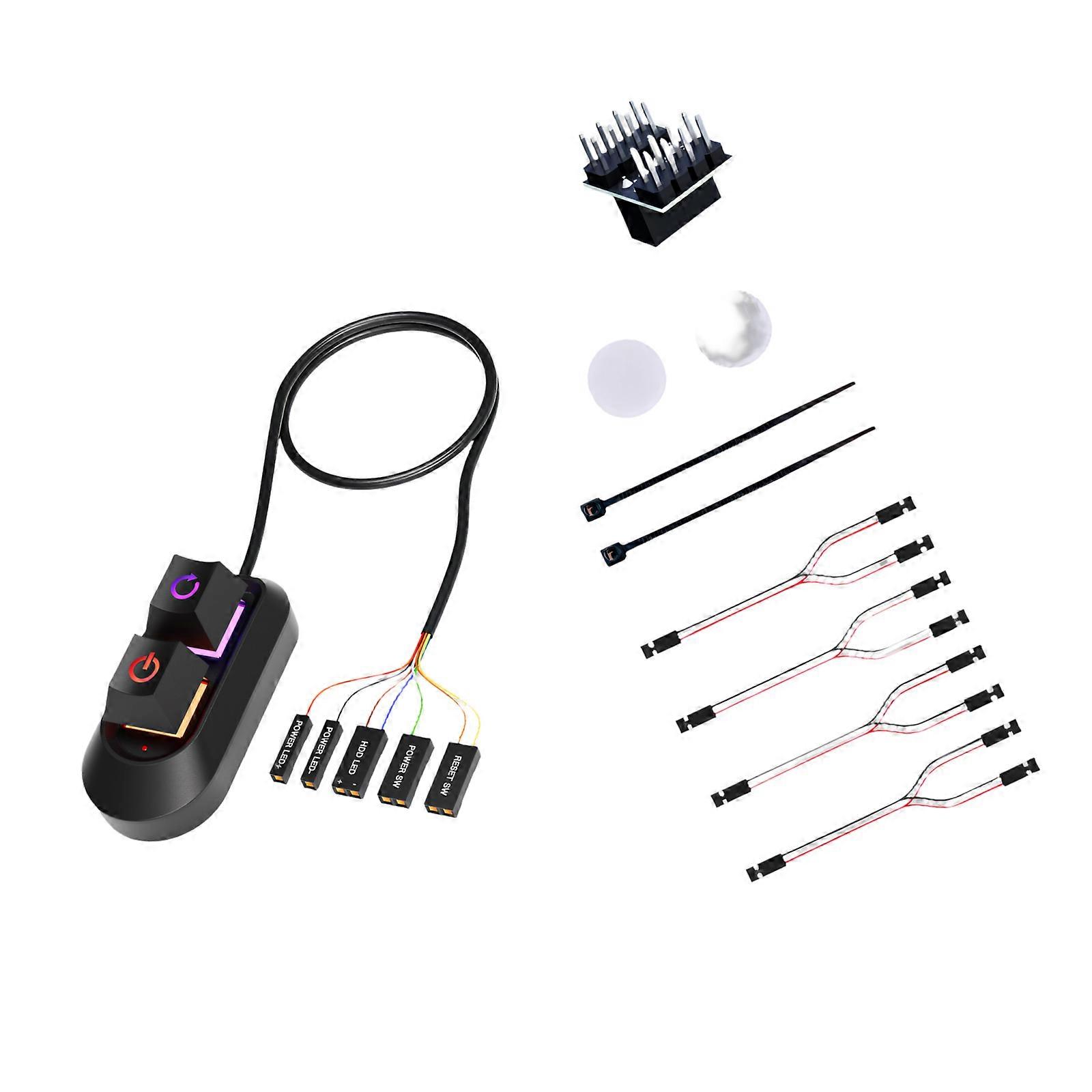 External Power Control Button For Desktop Computers Featuring Color LED Light And Ergonomic Control Multicolor