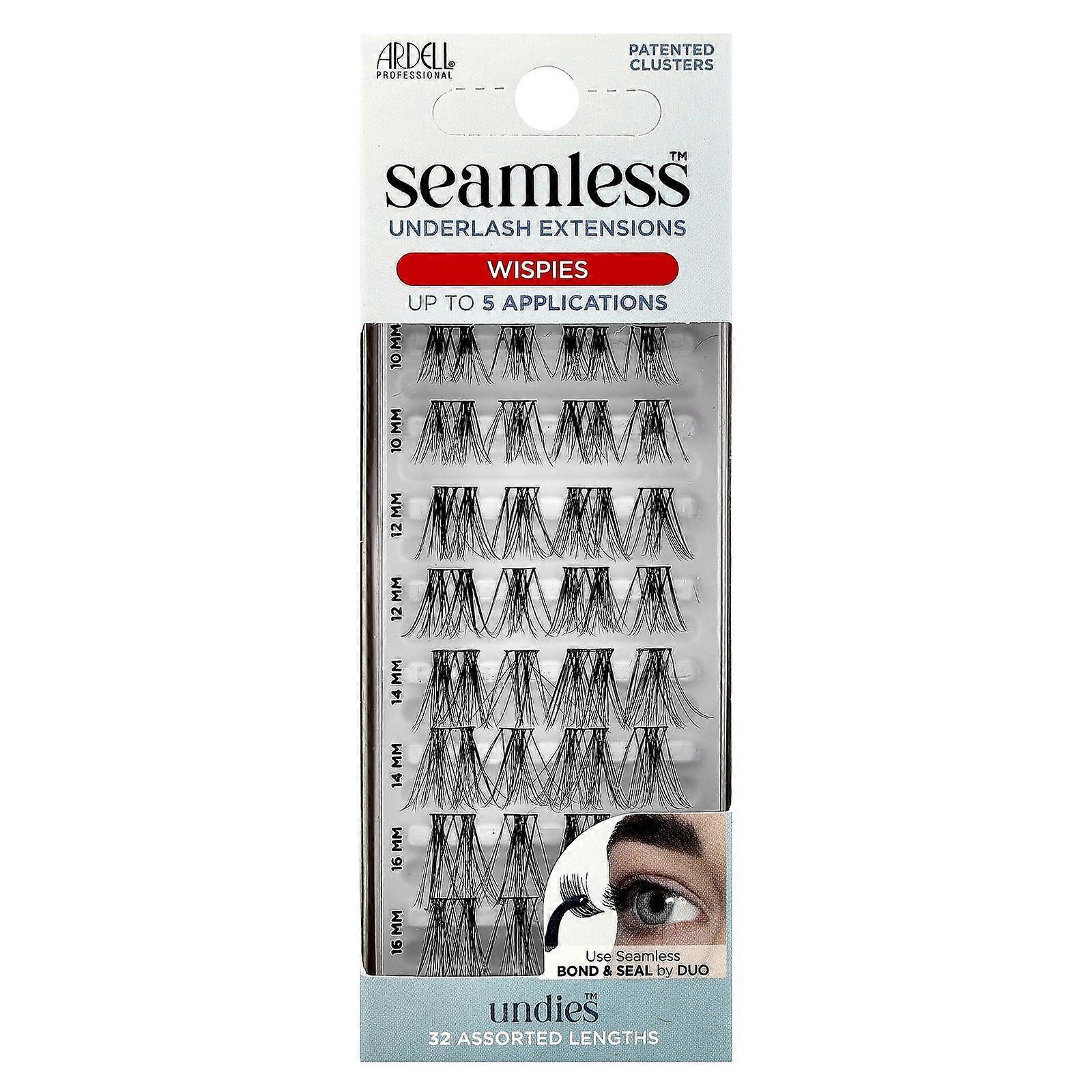 Ardell, Seamless™, Underlash Extensions, Wispies, 32 Assorted Lengths, 3-Pack