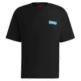 Camiseta de manga corta de algodón Hugo para hombre con estampado en la espalda Duwood