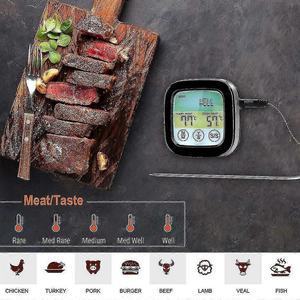 Trådlös grilltermometer, digital köttermometer med dubbla sonder