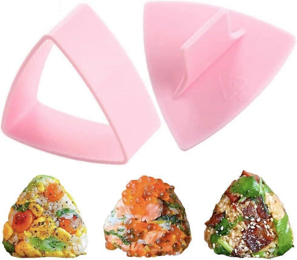 1 st triangulär sushiform, plast triangulär formfodral gör-det-själv-verktyg risbollsbentopressar (rosa)