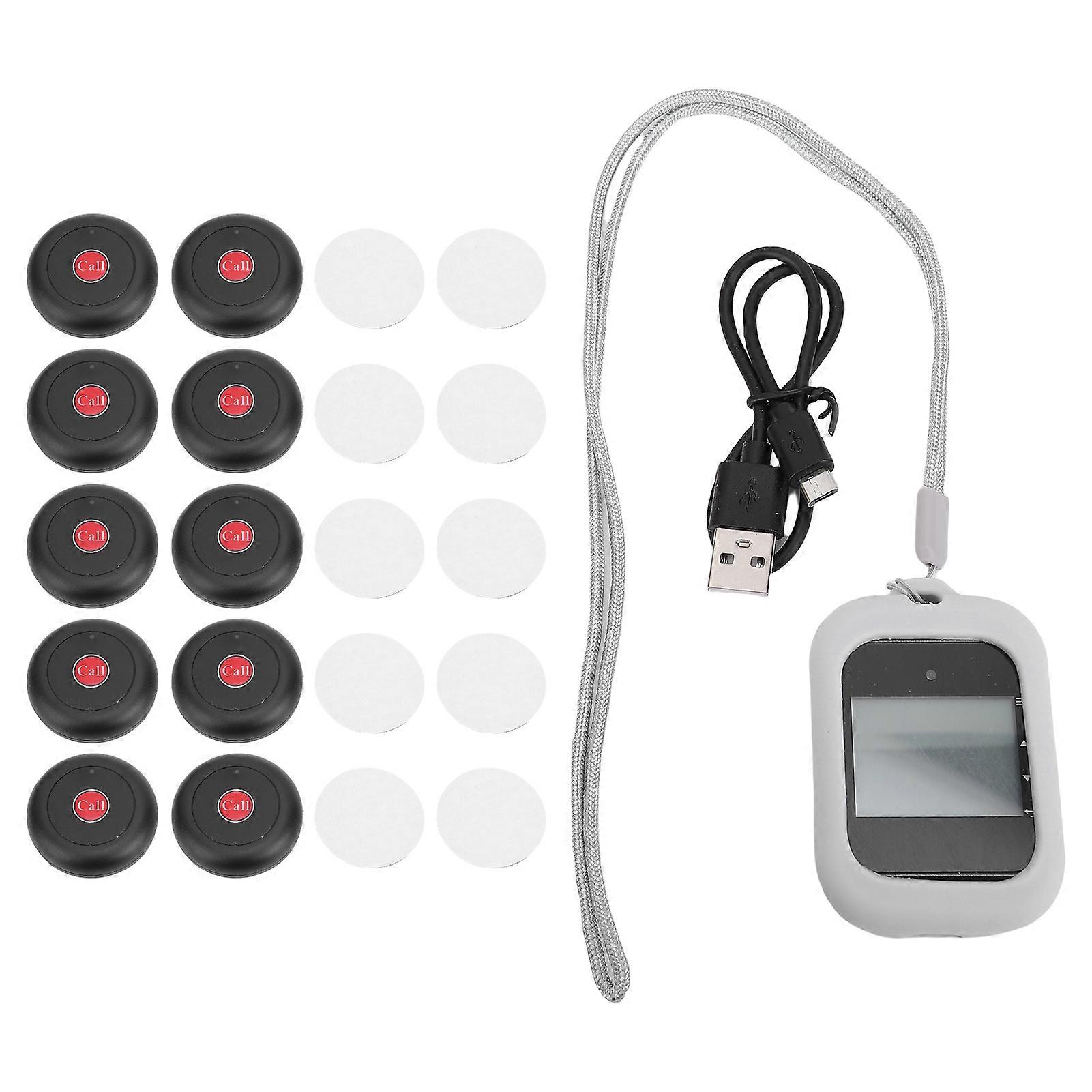 Wireless Restaurant Pager System 500 Channels Multifunctional 10 Pagers Calling