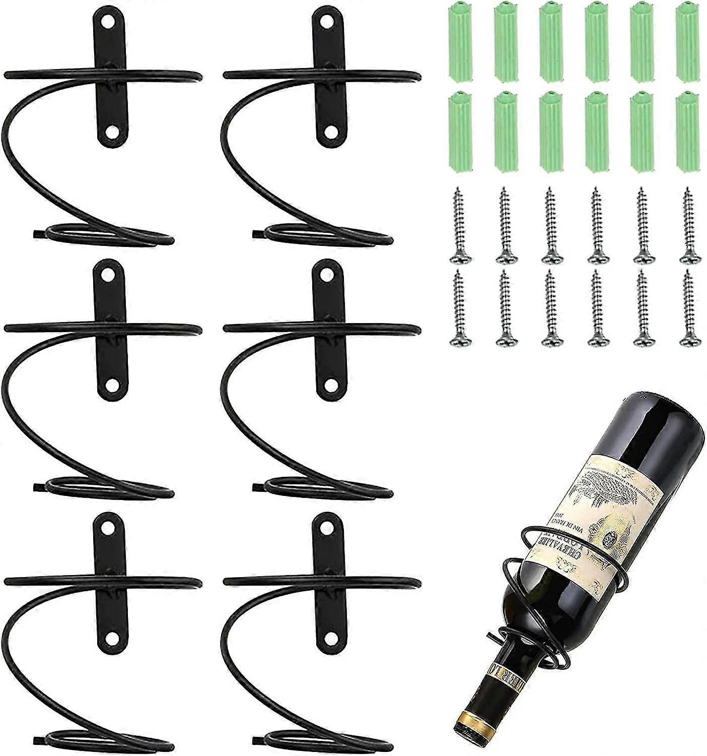 Iron Wall Mounted Wine Rack Holder(6 Pcs)