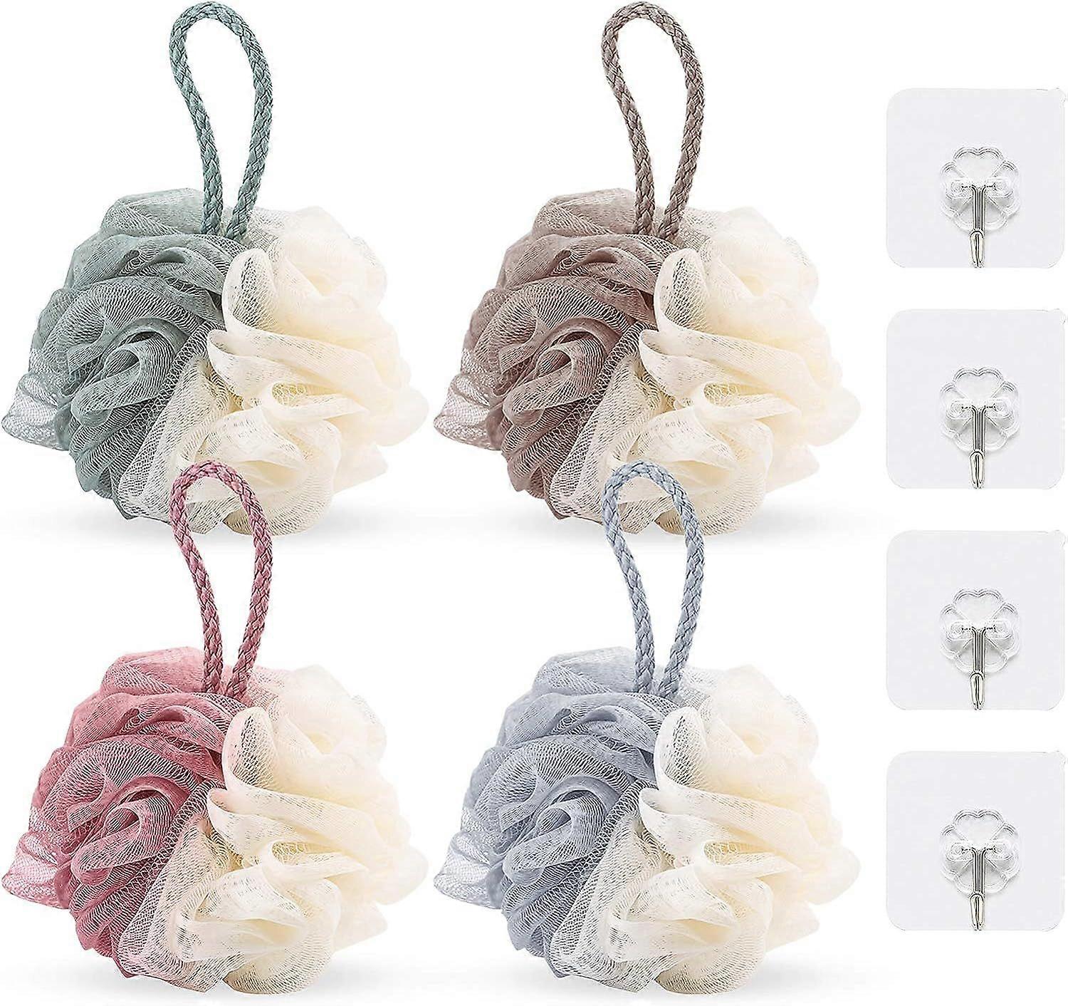 4pcs Mesh Bath Sponge Set Body Shower Bath Accessoires