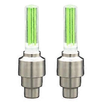 Kaesi 2Pcs Universal Valve Lamp Waterproof Dazzle Induction Vibration Stem Cap Light for Motorcycles