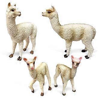4Pcs Miniature Llama Family Figures Set  4 Realistic PVC Llama and Baby Llama Figurines  Educational Animal Toys for Kids, Perfect for Display, Playse