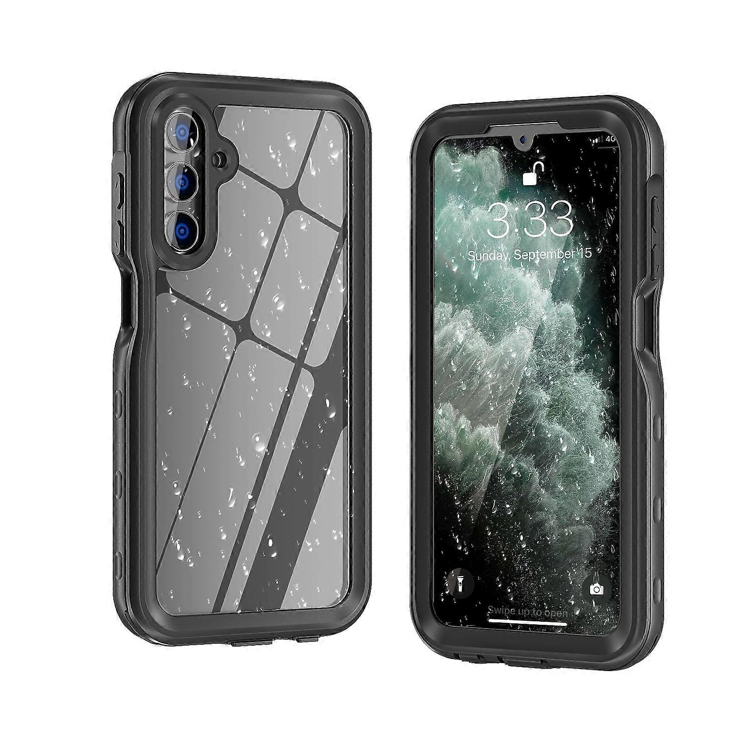 For Samsung Galaxy A15 360 Degree Full Body Waterproof Phone Case Black