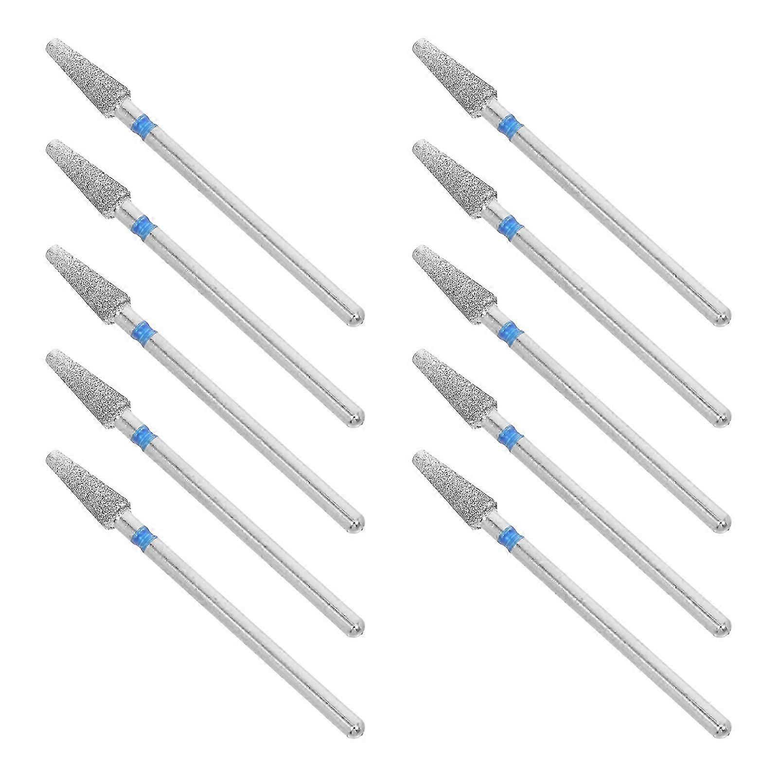 Nail Drill Bits for Electric Nail File Machine, Silver Diamond, 10Pcs